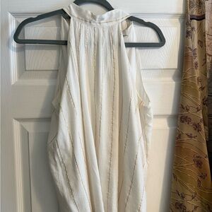 LOFT Cream Blouse with Subtle Details